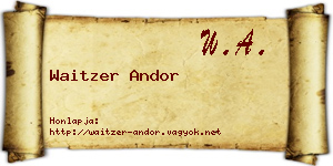 Waitzer Andor névjegykártya