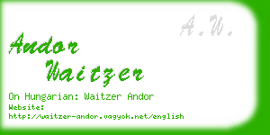 andor waitzer business card